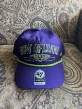NWT '47 Brand New Orleans Pelicans Basketball NBA Retro Wave Logo Snapback Hat
