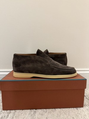 Size EU 42 (9 U.S.) Loro Piana Open Walks Brown Suede Loafers