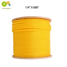 600 ft Twisted Polypropylene Rope 1/4" Yellow Poly Pro Cord For Commercial Use