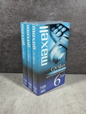 3 Piece Lot - Maxell VHS Blank T-120 GX-Silver - High Quality 6 Hour -See Photos