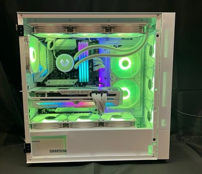 High-End White Custom Gaming PC, RTX 3080 i7-11700K  32GB RAM 1TB SSD RGB Loaded