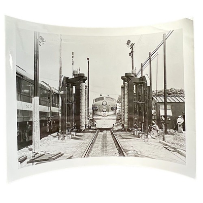 #ad Missouri Pacific Lines Railroad Photo Engine 7015 Approaching Whiting Washer $12.99