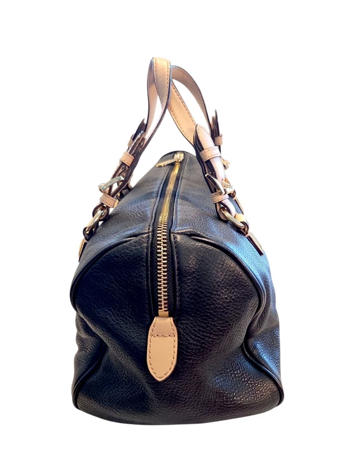 Bolso Cartera MICHAEL KORS Grayson Med Lujo Diseñador Negro Cuero Guijarro Suave Foto 3 de 4