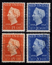 Netherlands Indies 1948 Wilhelmina Golden Jubilee, Set [Mint/Used]