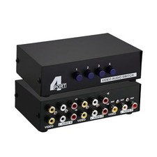 4-Port AV Switch RCA Audio Video Switcher Selector 4 in 1 Out for DVD TV Box