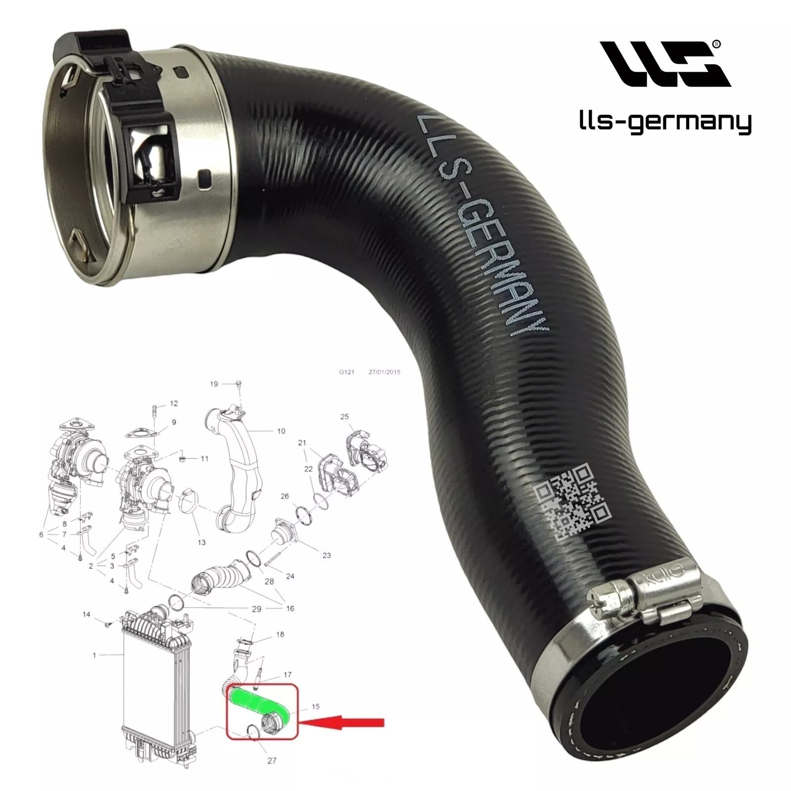 Intercooler Hose For Opel Meriva B 1.7 CDTI 13267232 860192