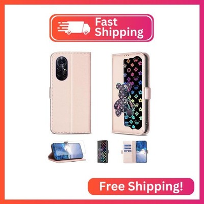 Case Compatible for Huawei Nova 8 Phone Case Flip Stand Cover [with Tempered Gla