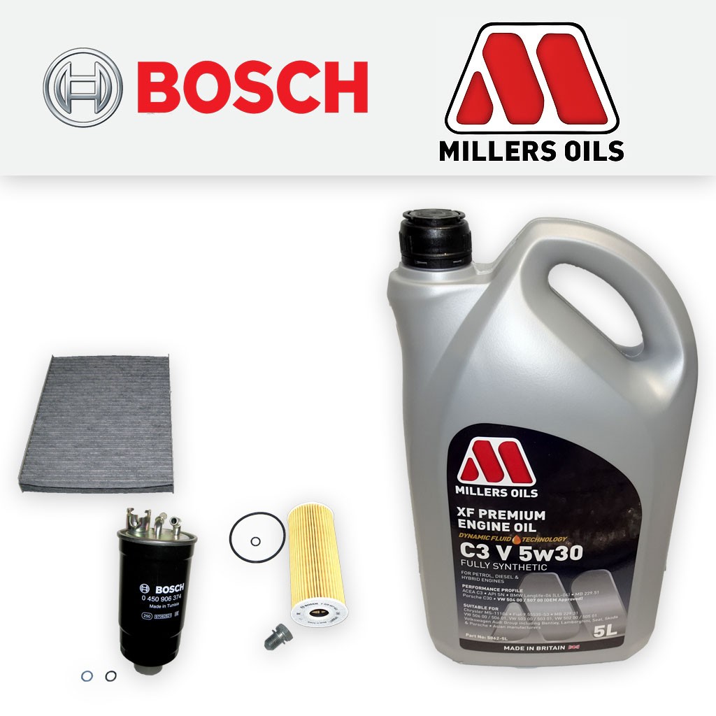 SERVICE KIT for VW BORA (1J) 1.9 TDI SDI OIL FUEL CABIN FILTERS +OIL (1998-2005)