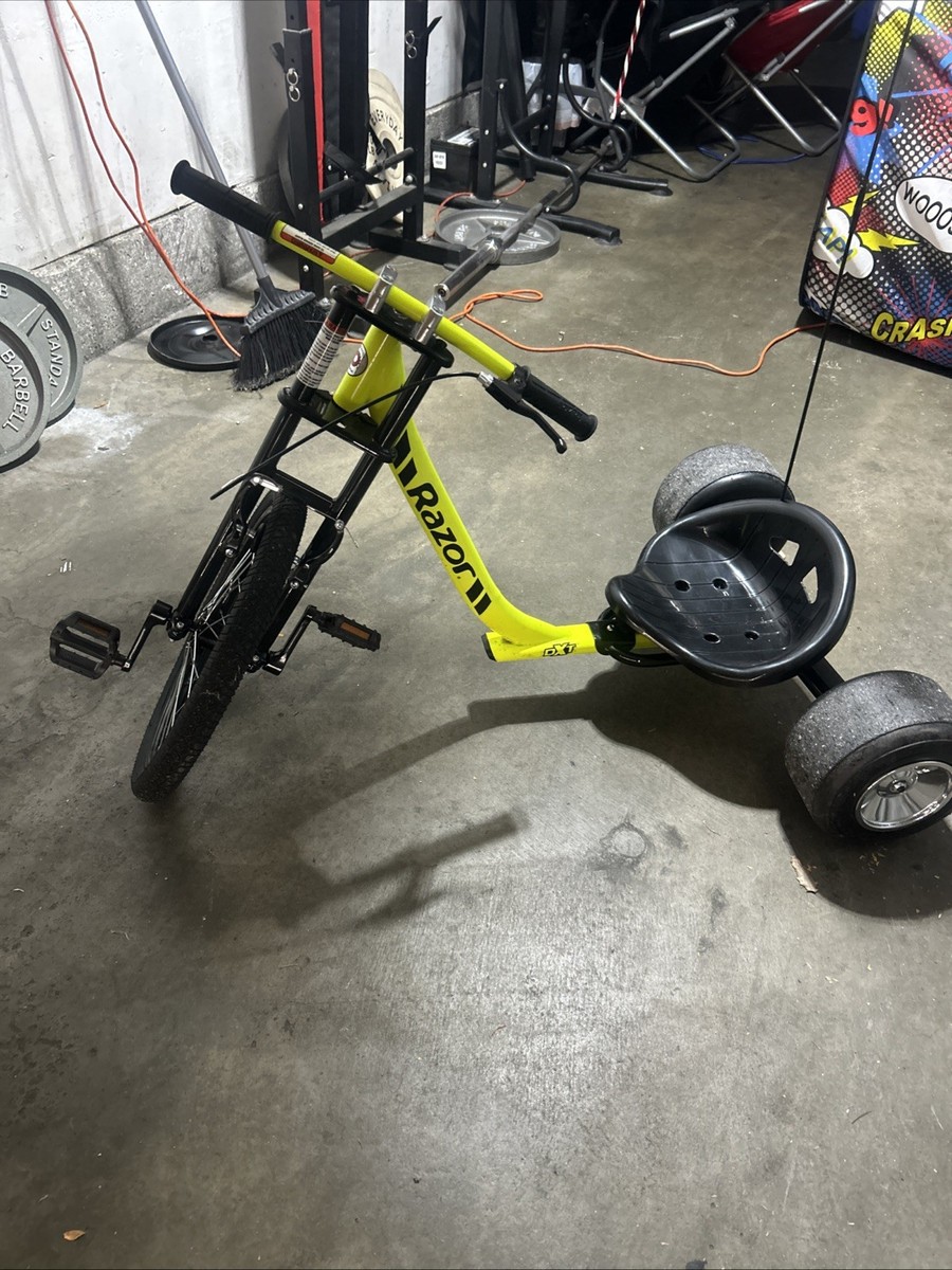 Razor DXT Drift Trike Yellow Go Kart with Rear Wheel & good brakes