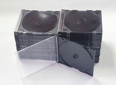 50 Stück CD-/DVD-Hüllen Slimcase - schwarz / transparent #3