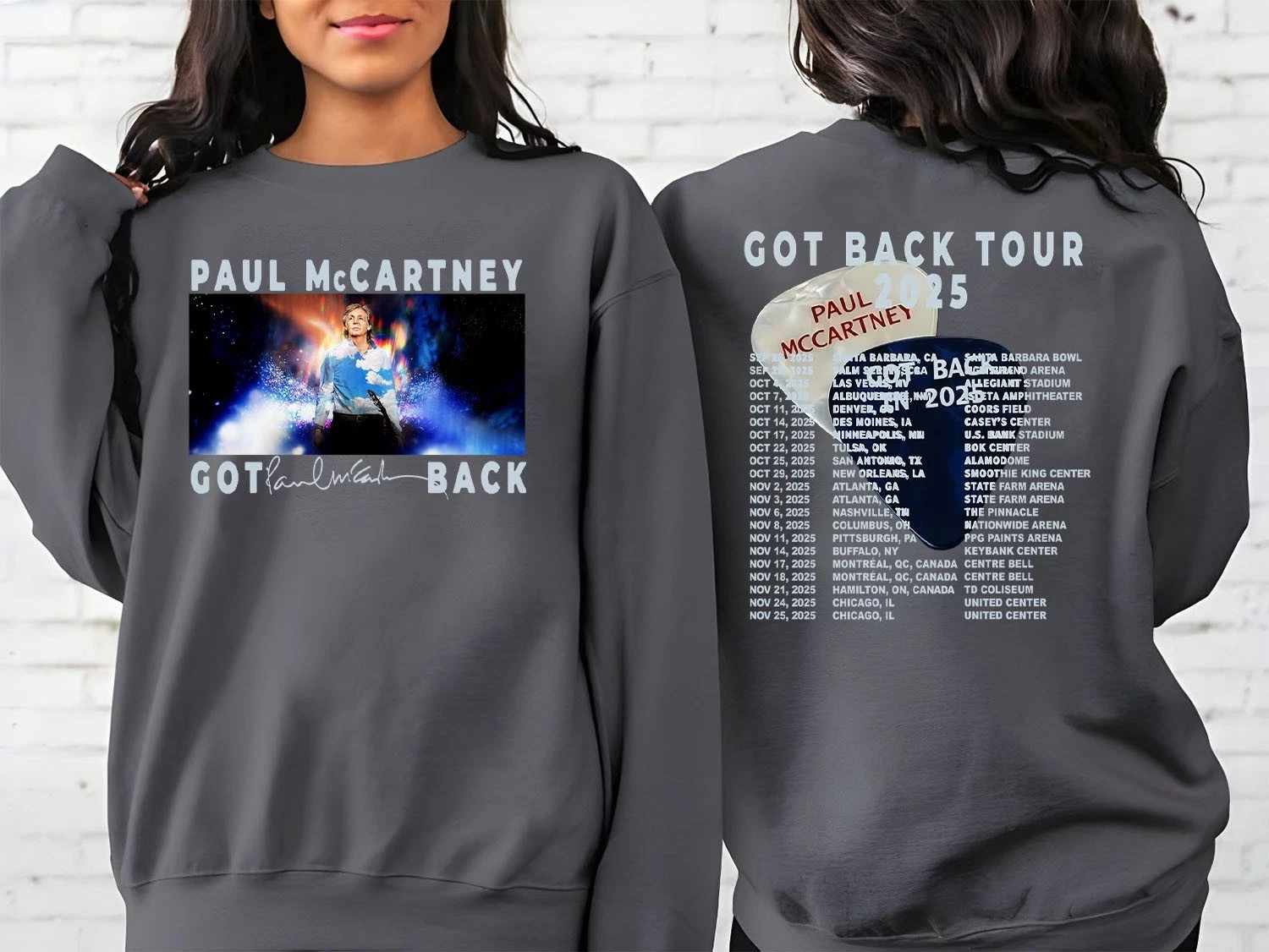 P McCartney Got Back Tour 2025 Unisex Double Sided Sweatshirt