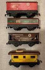 MARX train - Lot of 4 different 6 inch Freight Cars - O gauge - Tin