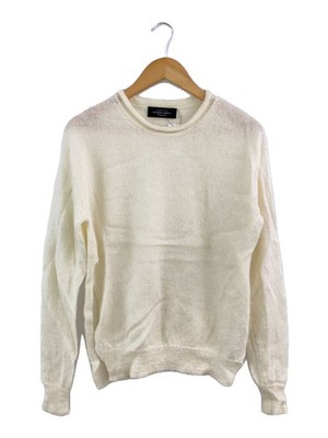 Unused 7G Roll Neck Knit 1 Mohair White Solid Color US1193