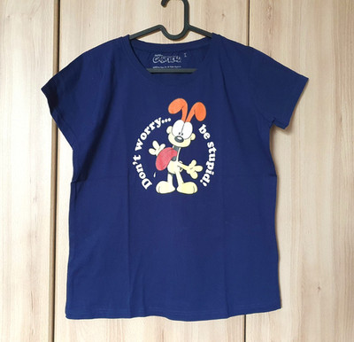 Garfield Odie Funshirt Damenshirt 38/40 L T-Shirt Baumwollshirt EMP w.Neu blau