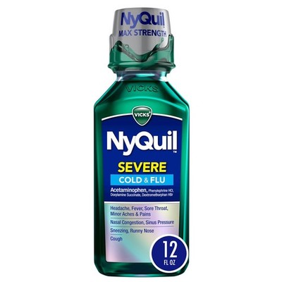 NyQuil Severe Cold & Flu Original Liquid - 12 Oz