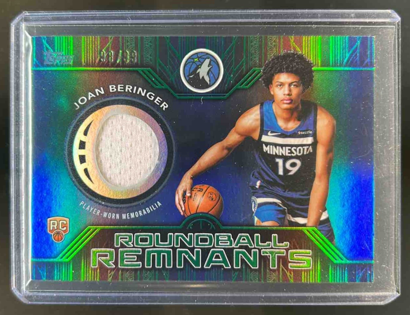 2025-26 Topps Joan Beringer Rookie Roundball Remnants Jersey Green Rainbow #/99