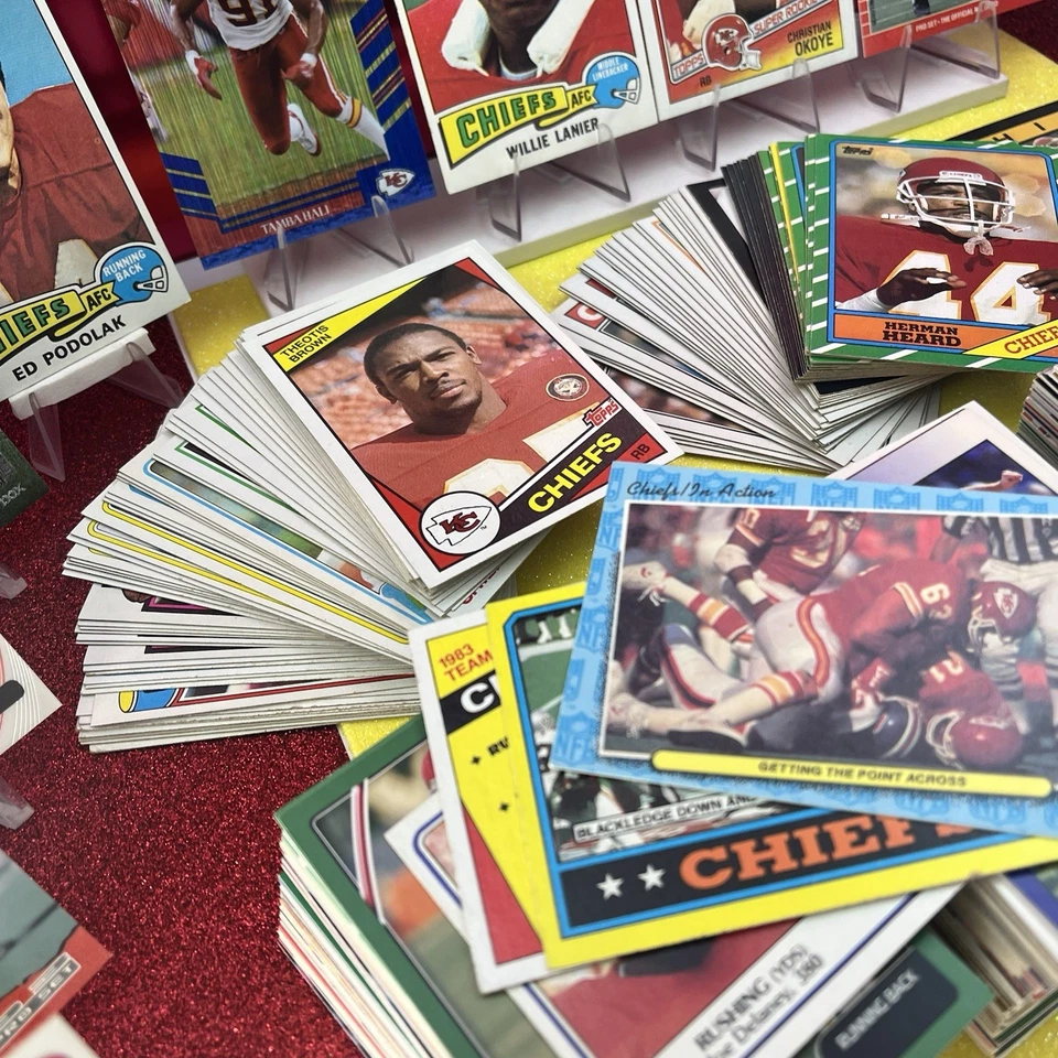 Lote de tarjetas de fútbol americano 1975-2013 Kansas City Chiefs (500) - nítidas casi nuevas + ¡Gran regalo! Foto 4 de 4