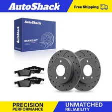 Rear Drilled Slotted Brake Rotors Ceramic Pads for Mazda 3 2009 3 Sport