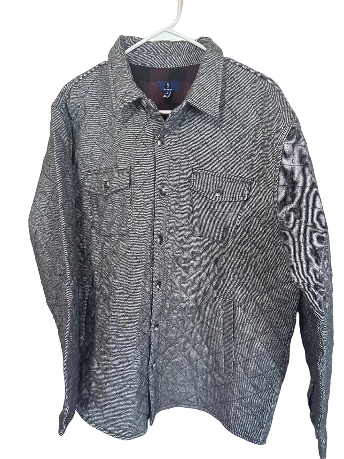 George new with tags gray jacket shaket quilted size L