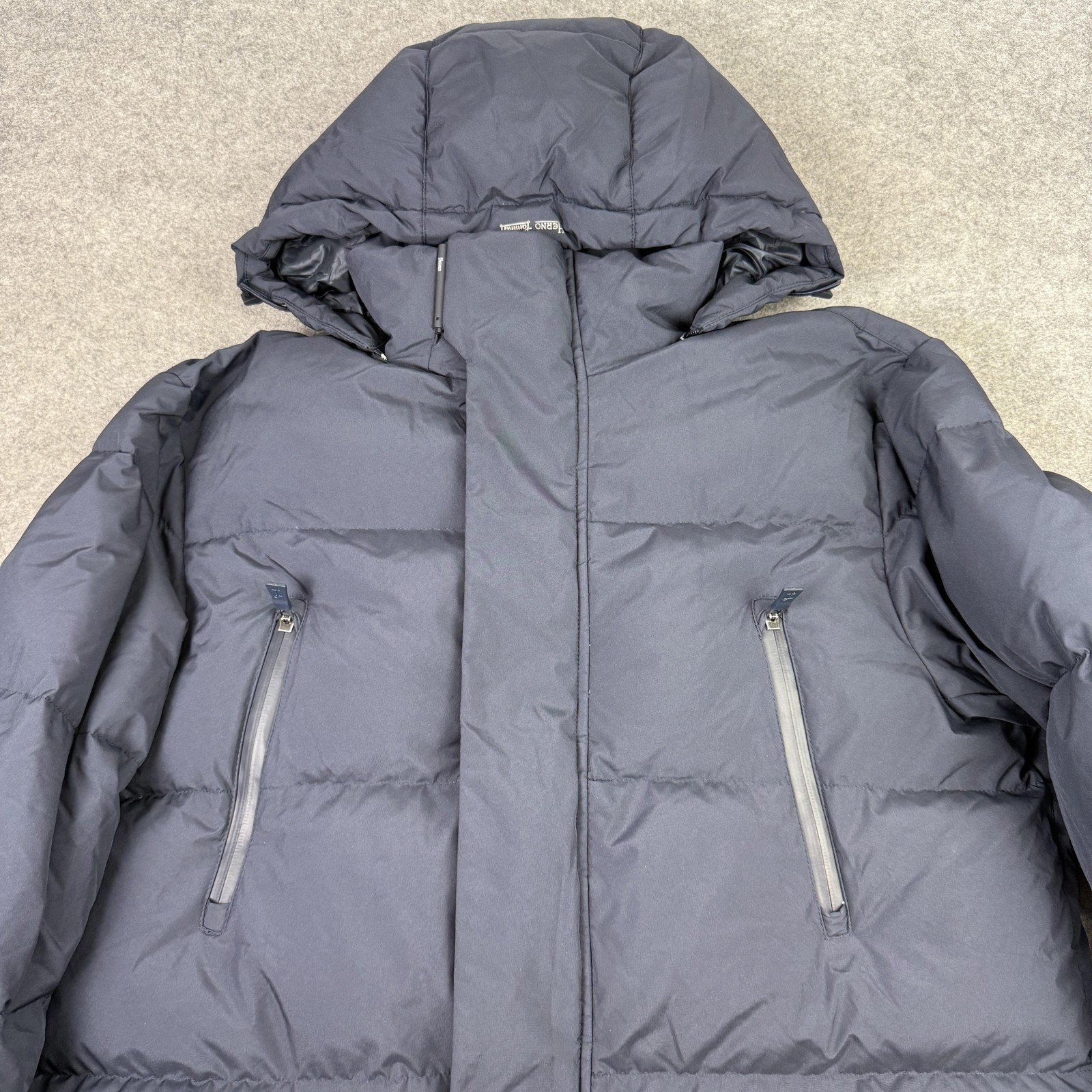 Herno Jacket Mens 46 Blue Laminar Gore-Tex Infinium Down Long Parka Puffer Coat image 3