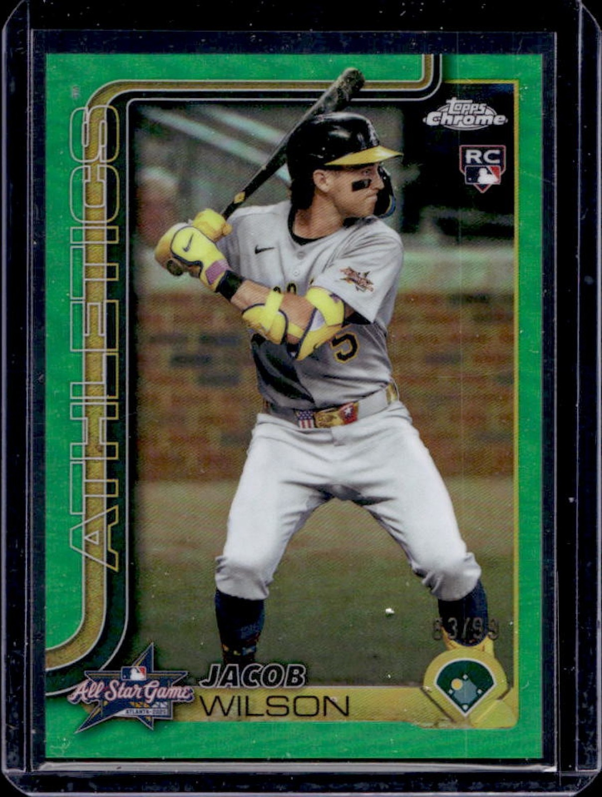 2025 Topps Chrome Update Jacob Wilson All-Star Game RC Green Refractor #63/99