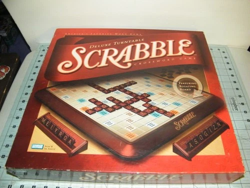 VTG Scrabble Deluxe Turntable Crossword Game Complete 2001 Parker Brothers