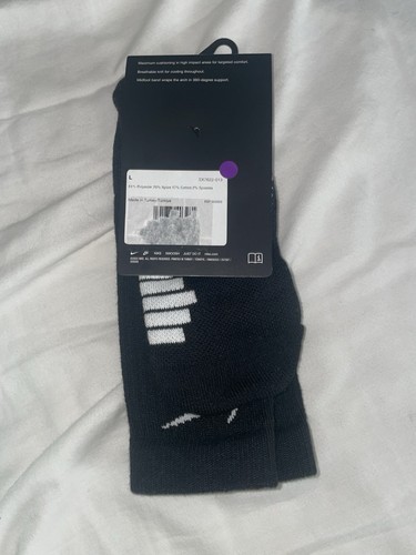 Nike Elite Crew Basketball Socks Adult Mens Size Large 8-12 - Picture 2 of 3