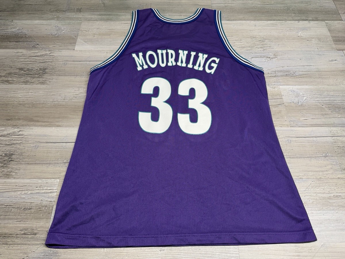 Vintage Champion Charlotte Hornets Alonzo Mourning #33 Jersey Mens