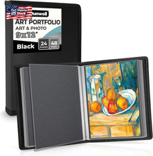 Dunwell 9X12 Art Portfolio Binder, Black Mounting Paper, Portfolio Binder for Ar
