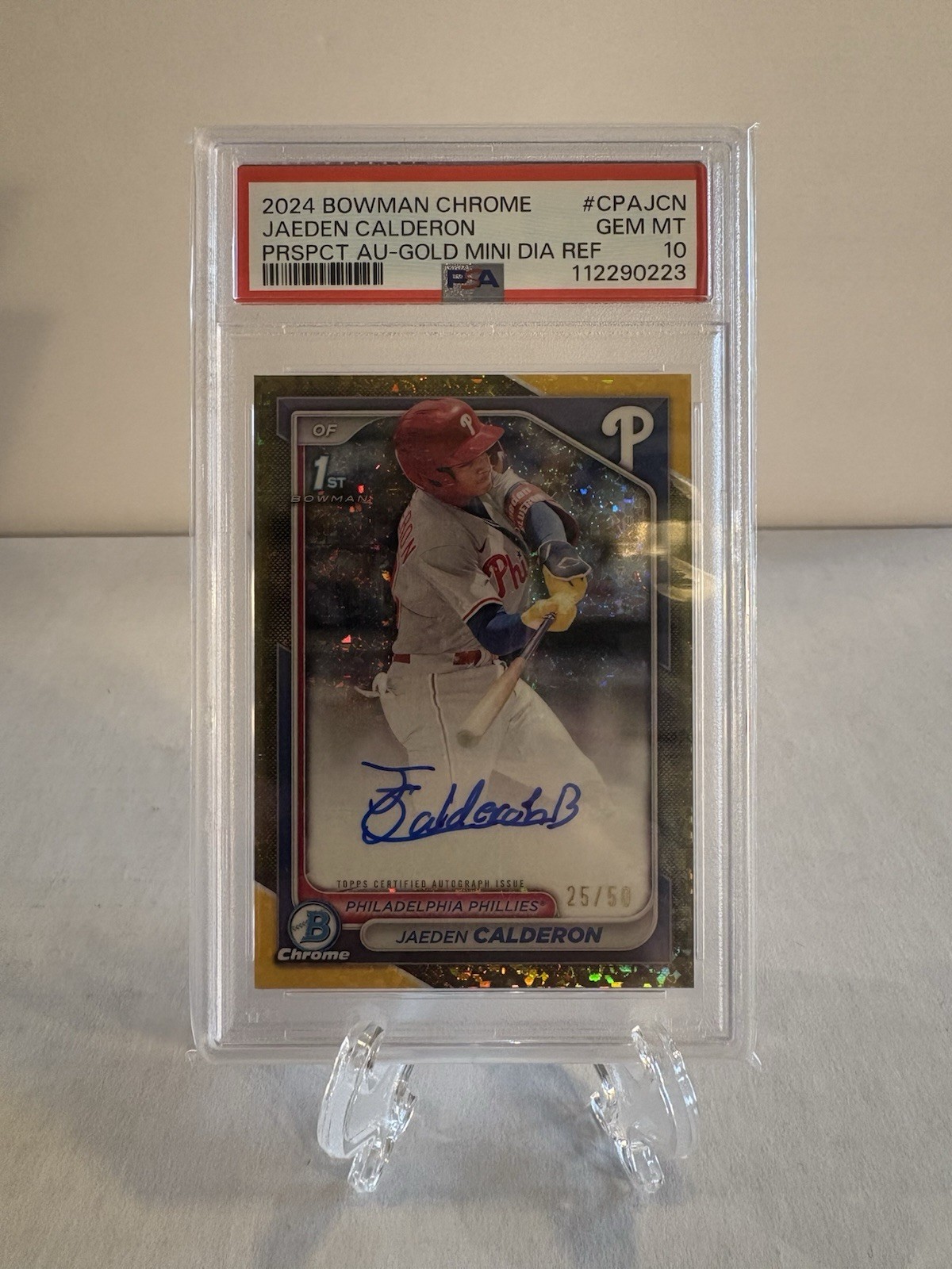 2024 Bowman Chrome - Jaeden Calderon #CPA-JCN Gold Mini-Diamond Auto /50 (Z)