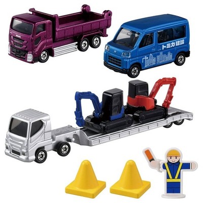 Takara Tomy Tomica Town Construction Site Car Gift Set Bulldozer Excavator