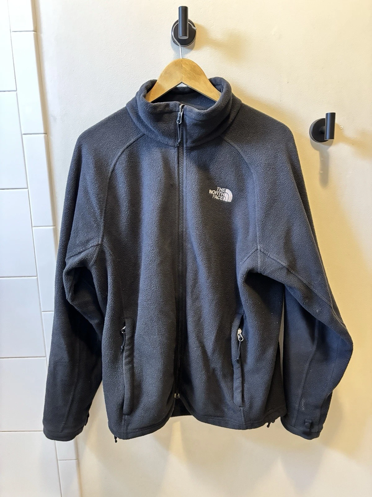 the north face fleece Zip Jacket mens medium Black