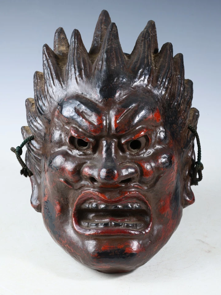 Auténtica Placa Máscara Budista Antigua Vintage -Basara- Era Showa Nara Yakushi-Ji Foto 2 de 4