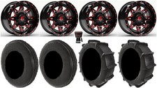Fuel Lethal Red 14 Wheels 28 Dune Tires Polaris Rzr Xp 1000 Pro Xp