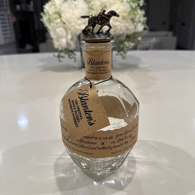 Blanton's Single Barrel Bourbon 750ml. Empty Whiskey Bottle with cork