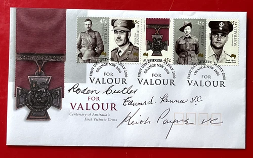 Centenary of Australia's First Victoria Cross 2000 Payne, Kenna, Cutler - SIGNED
