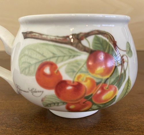 SET OF 2 PORTMEIRION POMONA CUPS/MUGS FOOTED ROMANTIC RED CURRANT & CHERRY 2.75” - Picture 13 of 17