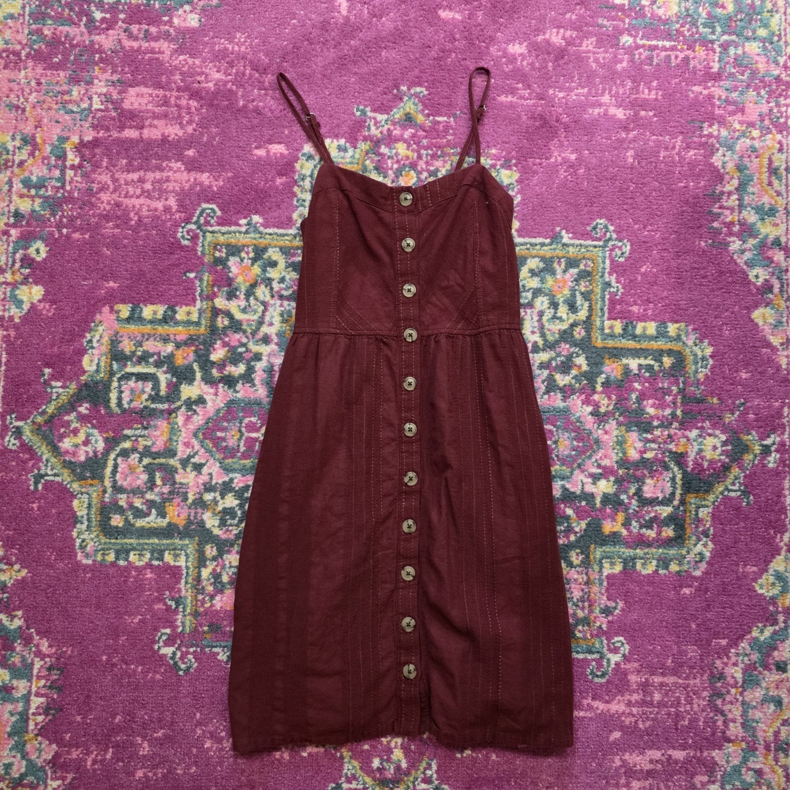 Universal Thread Maroon Button Front pockets Slee… - image 1