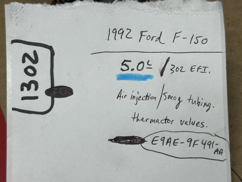 87-96 Ford F-150 5.0L / 302 efi - TUBO VÁLVULA INYECCIÓN AIRE tubos termactor Foto 2 de 4