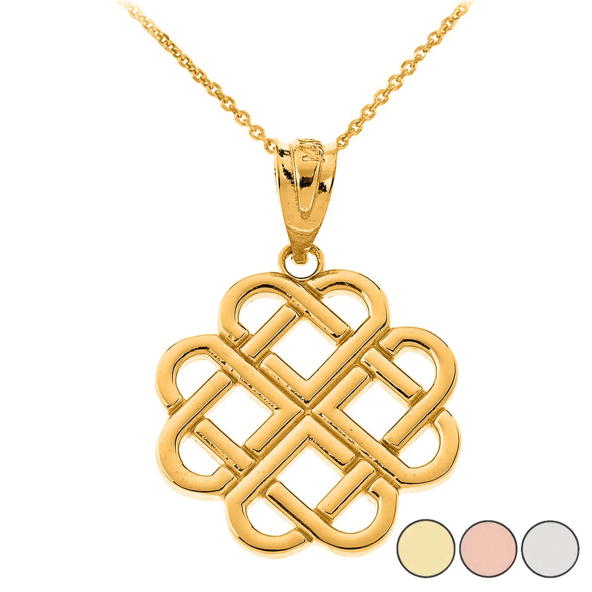 U7 Jewelry Sterling Silver Celtic Knot Projection Photo Necklace