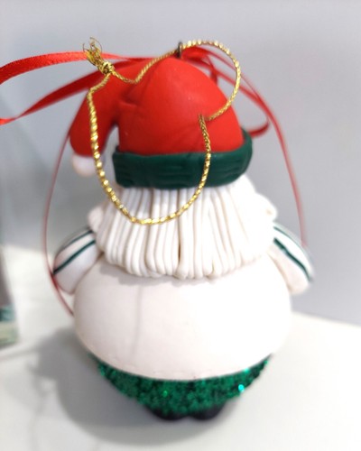 NEU Weihnachtsmann Weihnachtsschmuck handgefertigt Glitzer mundgeblasenes Glas + Geschenkbox - Bild 3 von 6