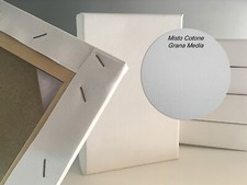 Tela per Pittura in Misto Cotone Bianco con telaio da 2 cm graffata dietro