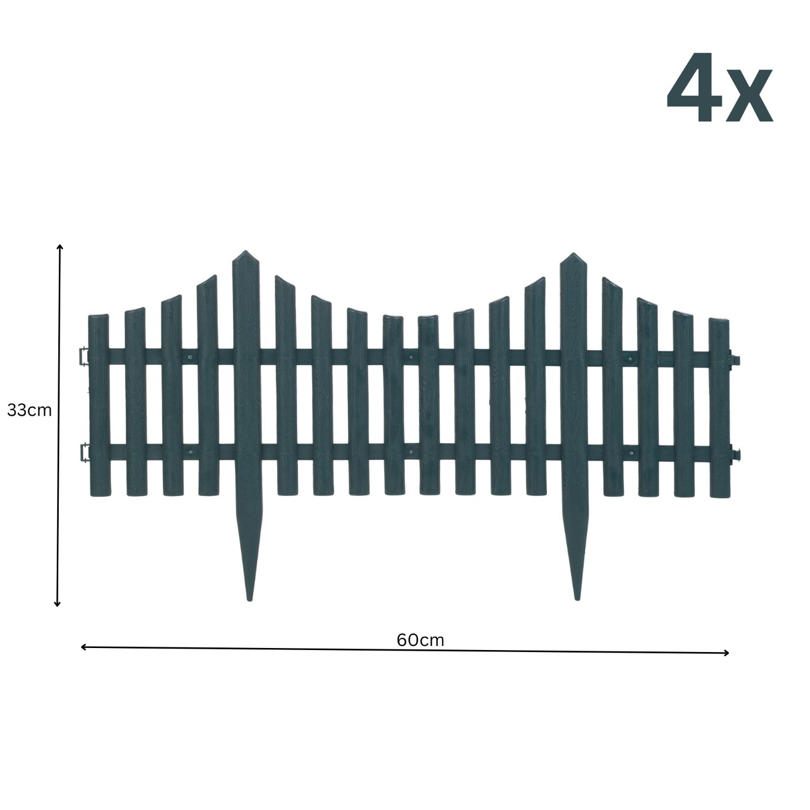 Dark Green Garden Lawn Edgings Plastic Picket Wall Fence Panel Landscape Borders eBay