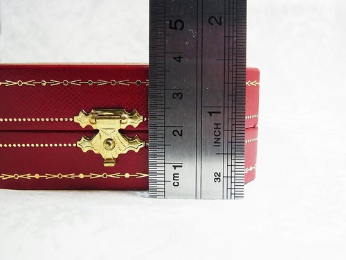 Cartier Baignoire Table Clock Box Case Travel Storage Desk Outer & Booklet Mint - Picture 11 of 11
