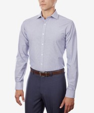 Tommy Hilfiger Mens Athletic Stretch Flex Collar Stripe Dress Shirt 17 36/37 XL