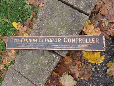 Otis Fensom Elevator Co. Controller Iron Sign Steampunk Canada Rare  1890-1900s