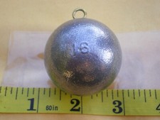 4 PCS. CANNON BALL SINKERS 16 OZ. W/STAINLESS STEEL EYE GOOD QUALITY