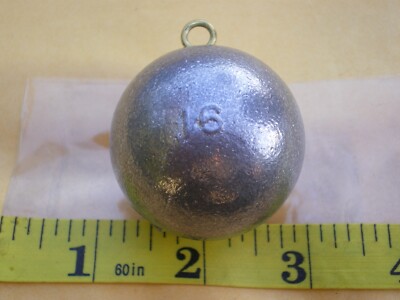 CANNON BALL SINKERS 16 W/STAINLESS STEEL EYE GOOD QUALITY