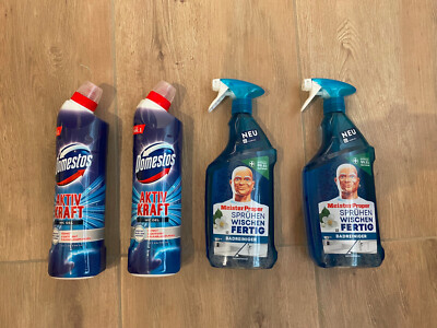 2x 800 ml Meister Proper Badreiniger + 2x 750 ml Domestos WC Aktiv Kraft Gel NEU