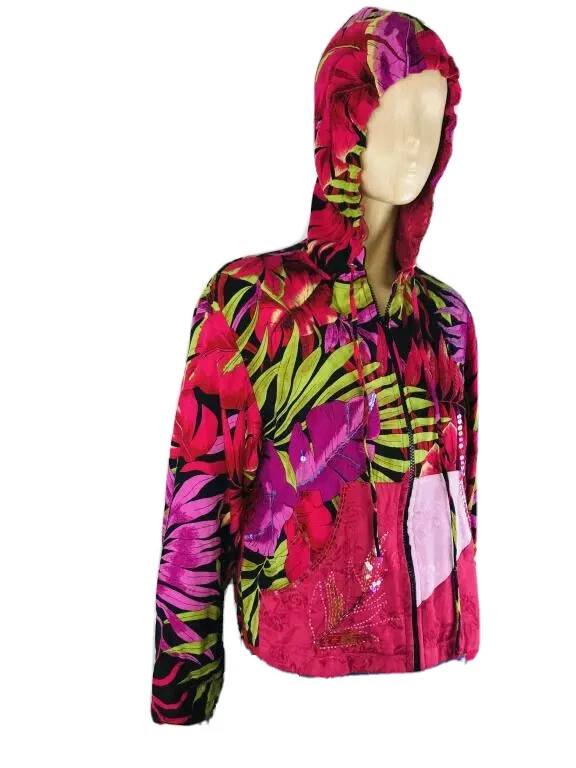 Vanity Collection Women’s Size M Full Zip Long Sleeve Red Hoodie Jacket - Image 2 of 4